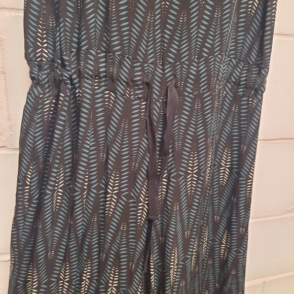 NWT Zinzane Striped Geometric Wide Leg Jumpsuit Black Green - Size Small - Picture 3 of 10